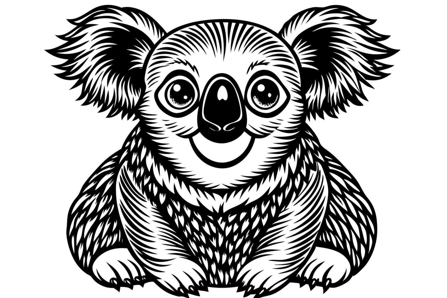 Funny Koala Illustration, Cartoons, Clipart, and Line Art Design on White Background, Funny Koala illustration, cartoon, clipart, and line art design on a white background vector