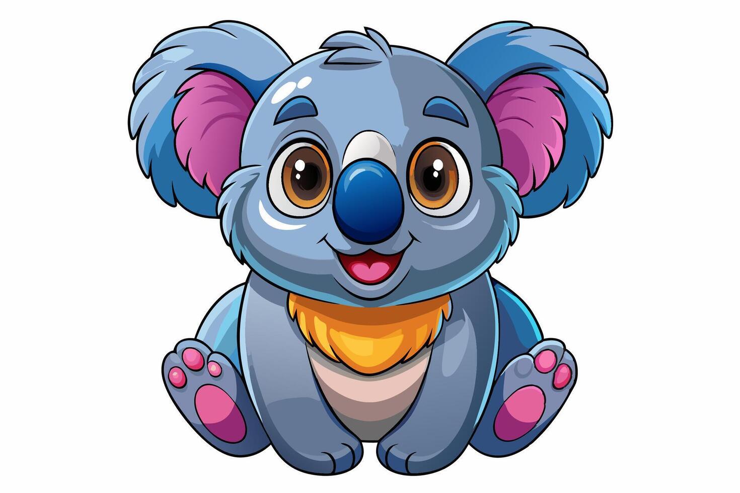 Funny Koala Illustration, Cartoons, Clipart, and Line Art Design on White Background, Funny Koala illustration, cartoon, clipart, and line art design on a white background vector