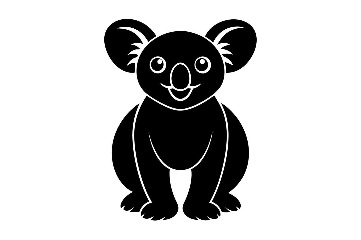 Funny Koala Illustration, Cartoons, Clipart, and Line Art Design on White Background, Funny Koala illustration, cartoon, clipart, and line art design on a white background vector