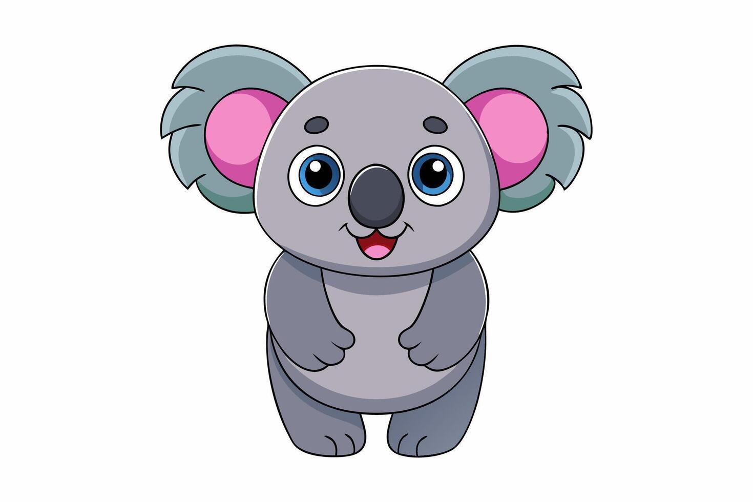 Funny Koala Illustration, Cartoons, Clipart, and Line Art Design on White Background, Funny Koala illustration, cartoon, clipart, and line art design on a white background vector