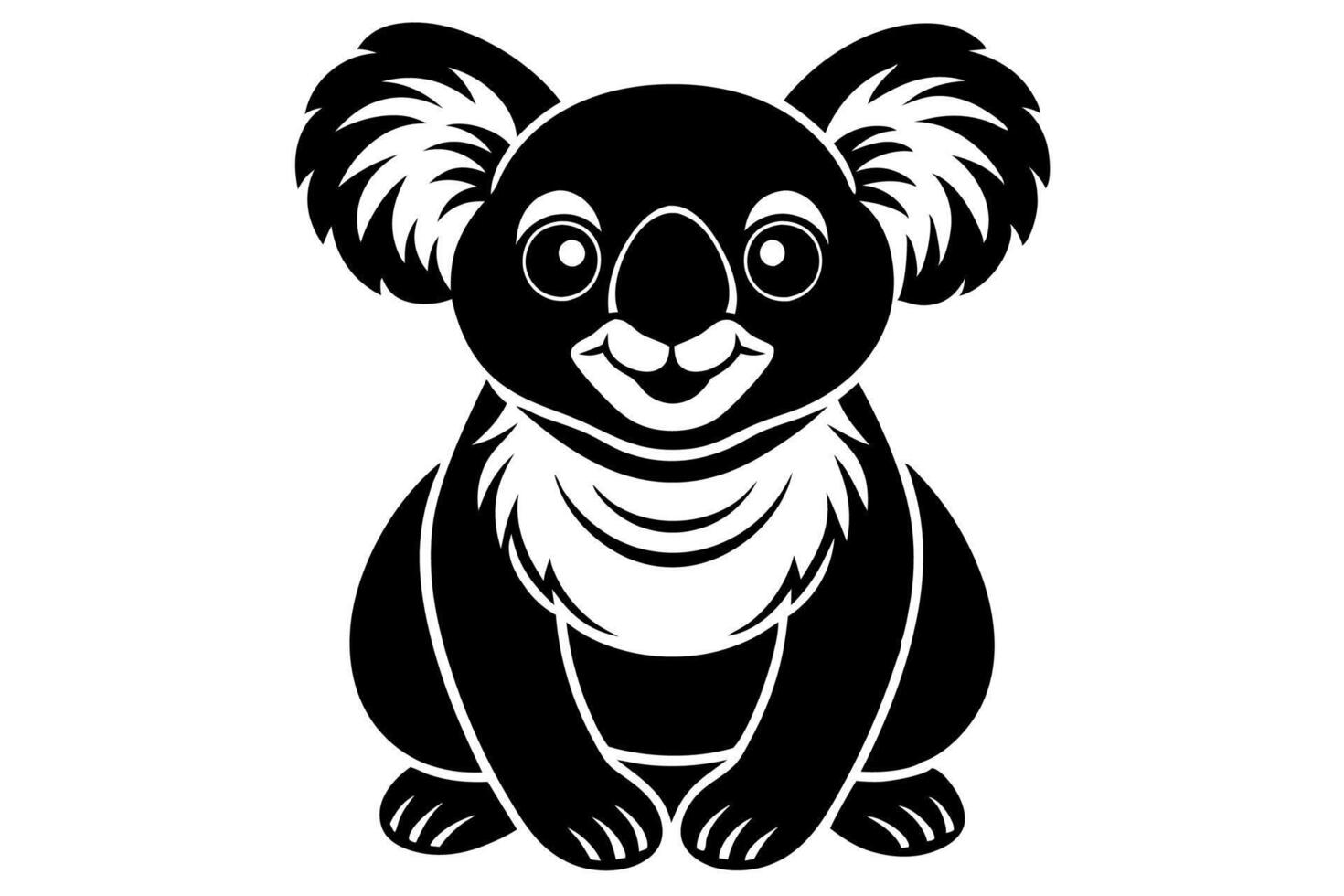 Funny Koala Illustration, Cartoons, Clipart, and Line Art Design on White Background, Funny Koala illustration, cartoon, clipart, and line art design on a white background vector
