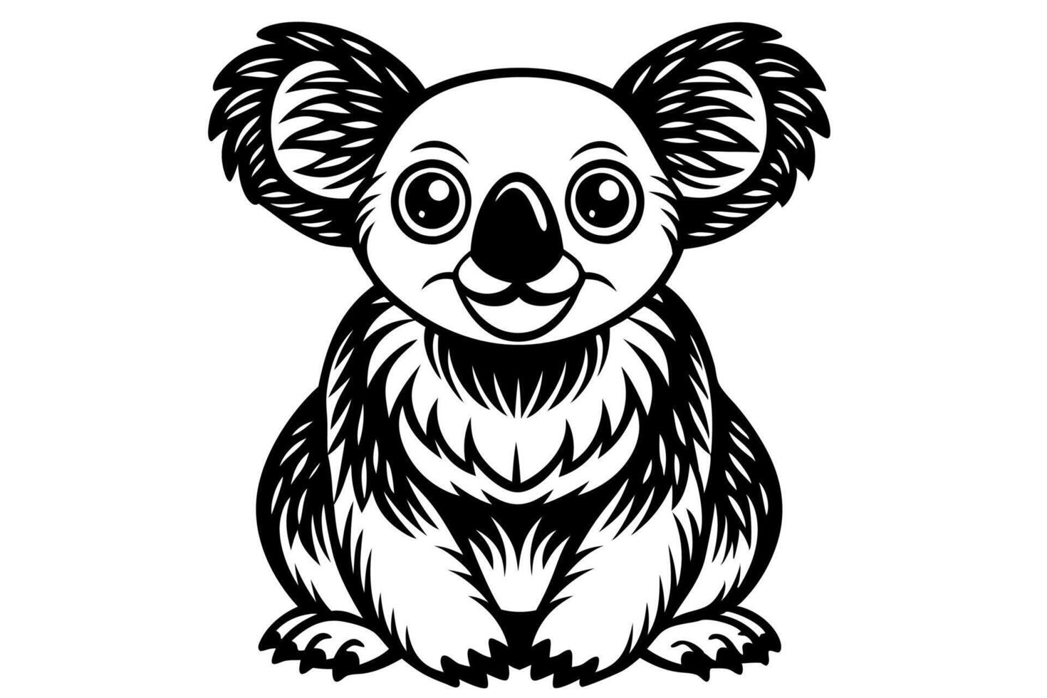 Funny Koala Illustration, Cartoons, Clipart, and Line Art Design on White Background, Funny Koala illustration, cartoon, clipart, and line art design on a white background vector