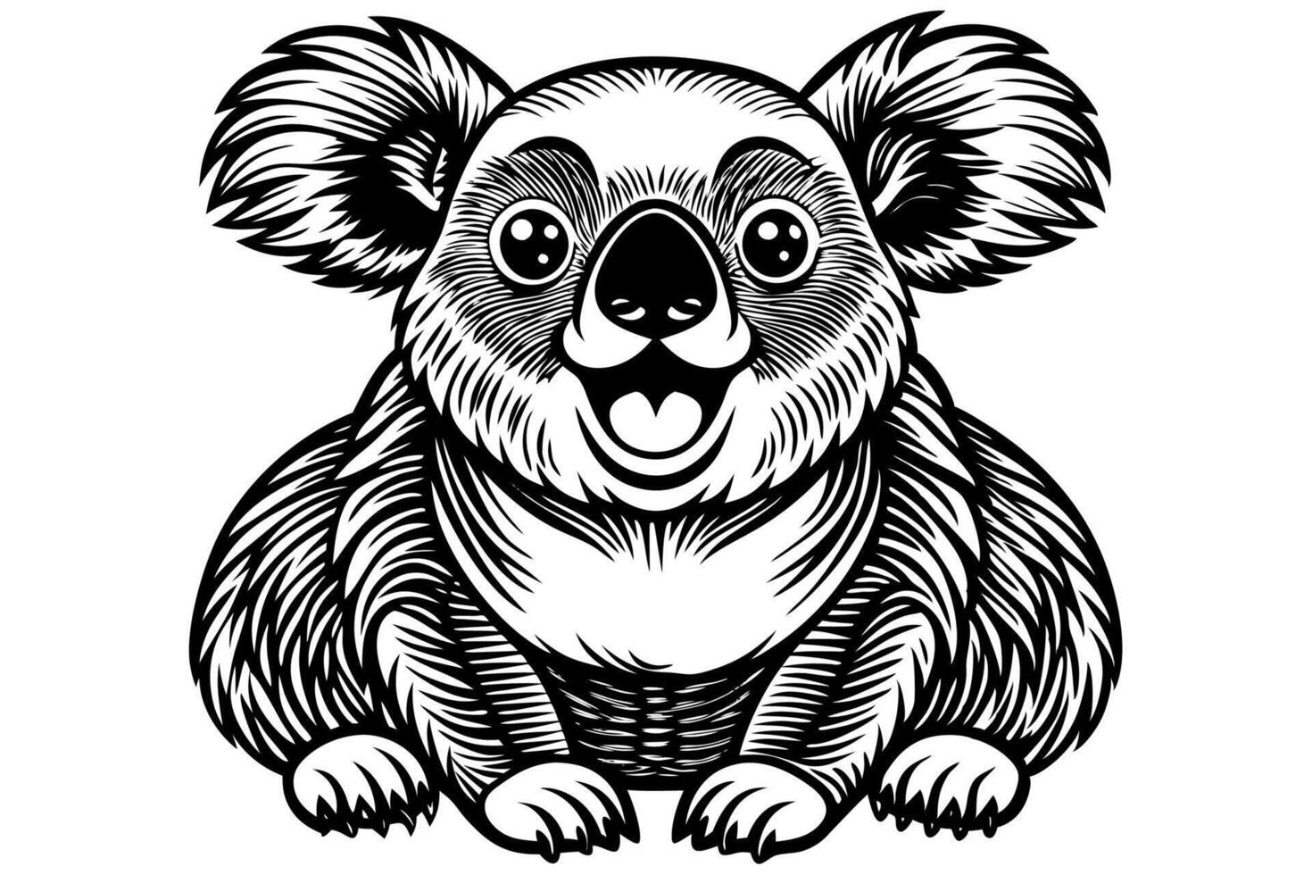 Funny Koala Illustration, Cartoons, Clipart, and Line Art Design on White Background, Funny Koala illustration, cartoon, clipart, and line art design on a white background vector