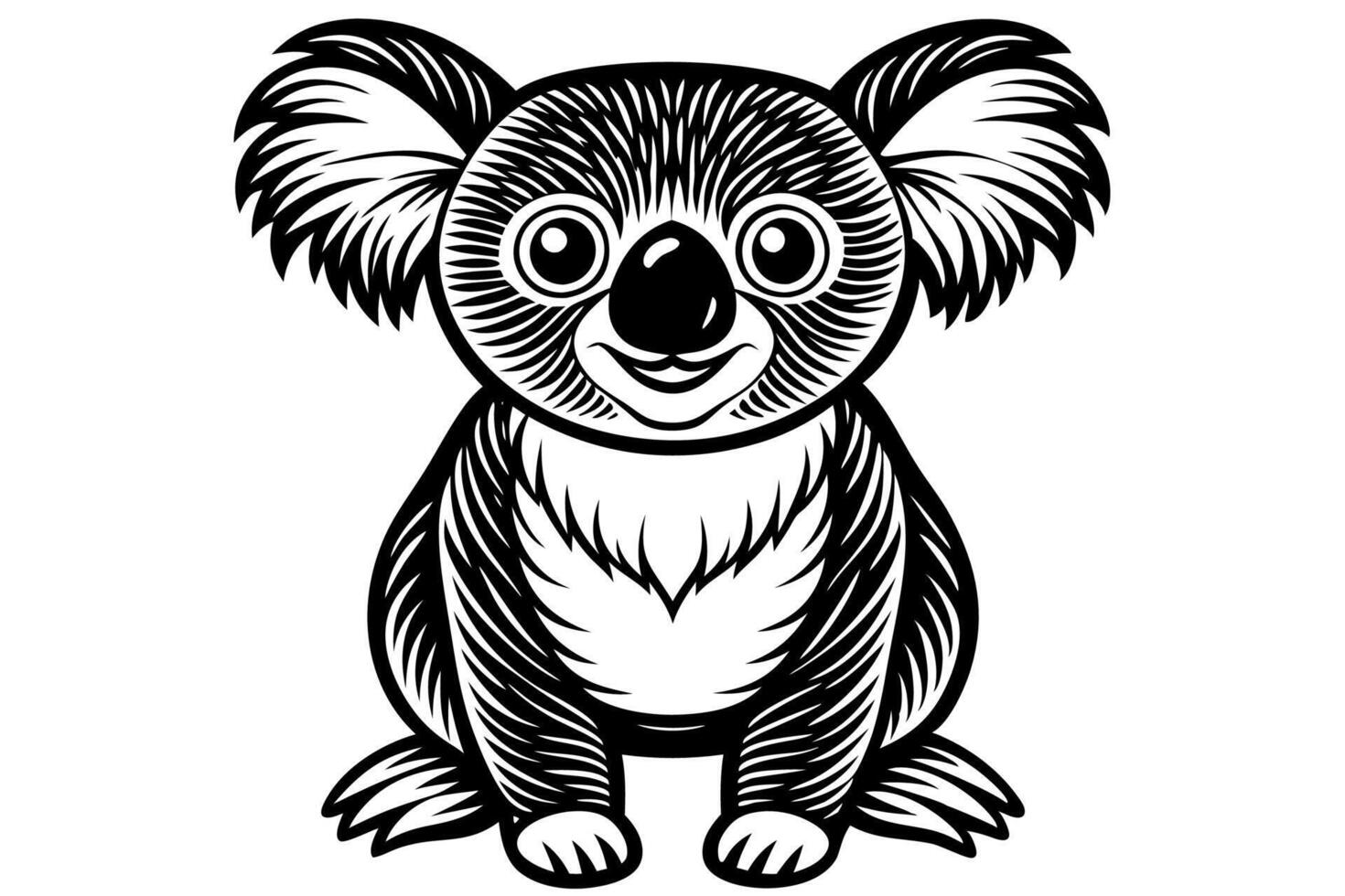 Funny Koala Illustration, Cartoons, Clipart, and Line Art Design on White Background, Funny Koala illustration, cartoon, clipart, and line art design on a white background vector