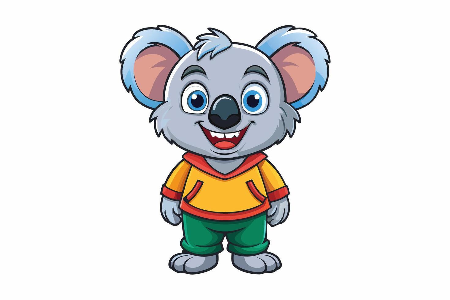 Funny Koala Illustration, Cartoons, Clipart, and Line Art Design on White Background, Funny Koala illustration, cartoon, clipart, and line art design on a white background vector