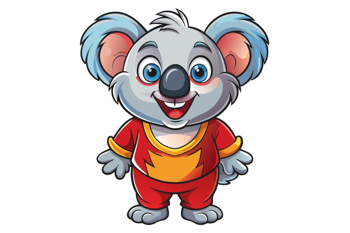 Funny Koala Illustration, Cartoons, Clipart, and Line Art Design on White Background, Funny Koala illustration, cartoon, clipart, and line art design on a white background vector