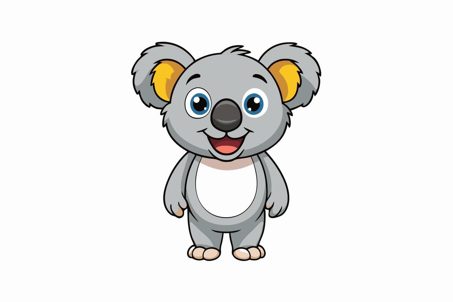 Funny Koala Illustration, Cartoons, Clipart, and Line Art Design on White Background, Funny Koala illustration, cartoon, clipart, and line art design on a white background vector