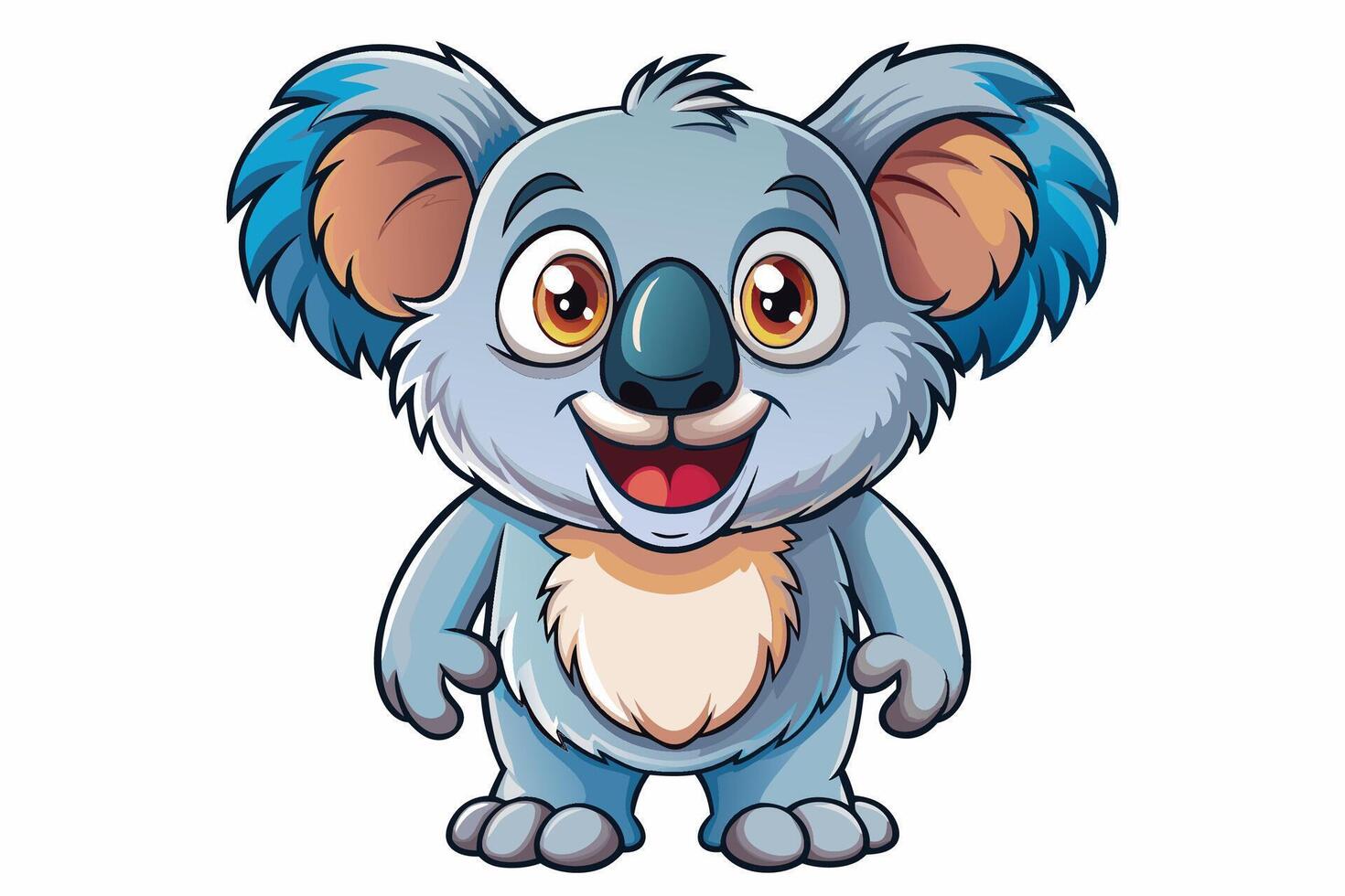 Funny Koala Illustration, Cartoons, Clipart, and Line Art Design on White Background, Funny Koala illustration, cartoon, clipart, and line art design on a white background vector