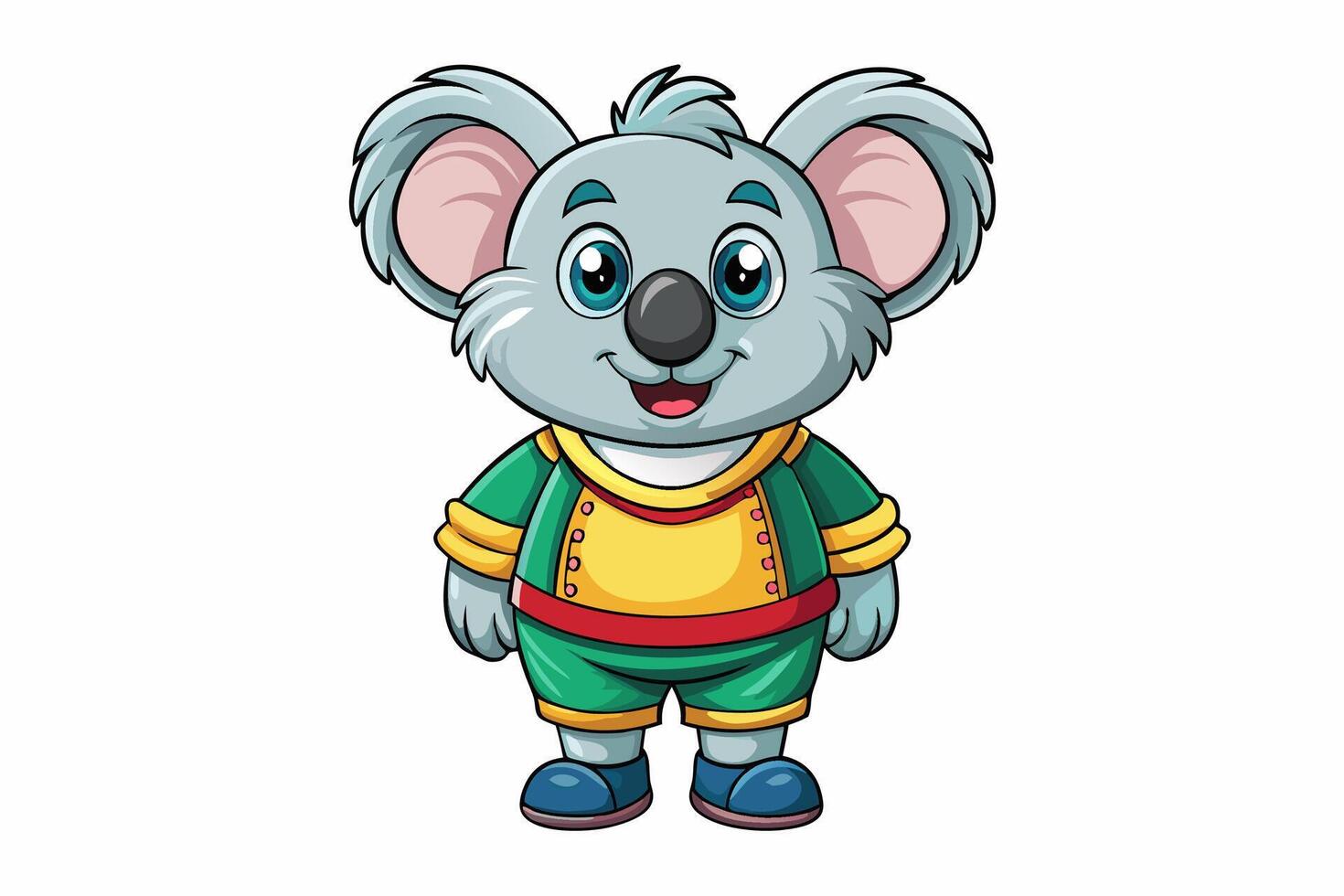 Funny Koala Illustration, Cartoons, Clipart, and Line Art Design on White Background, Funny Koala illustration, cartoon, clipart, and line art design on a white background vector