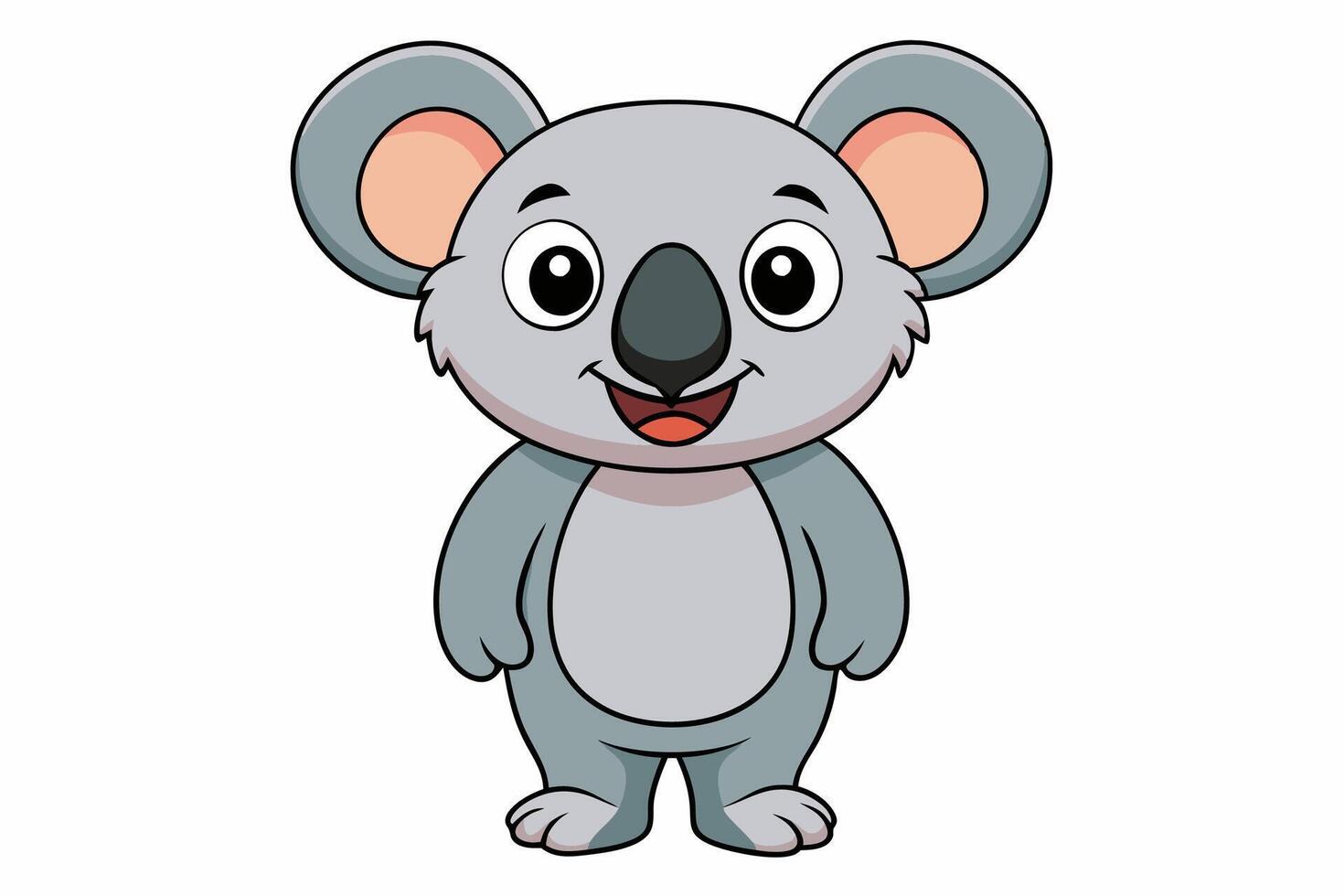 Funny Koala Illustration, Cartoons, Clipart, and Line Art Design on White Background, Funny Koala illustration, cartoon, clipart, and line art design on a white background vector