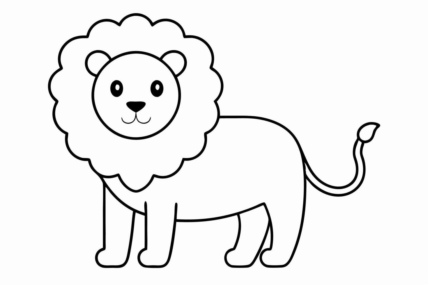 Funny Lion Illustration with White Background Cartoons, Clipart, and Line Art Design, Funny lion illustration, perfect for cartoons, clipart, and line art designs with white background vector