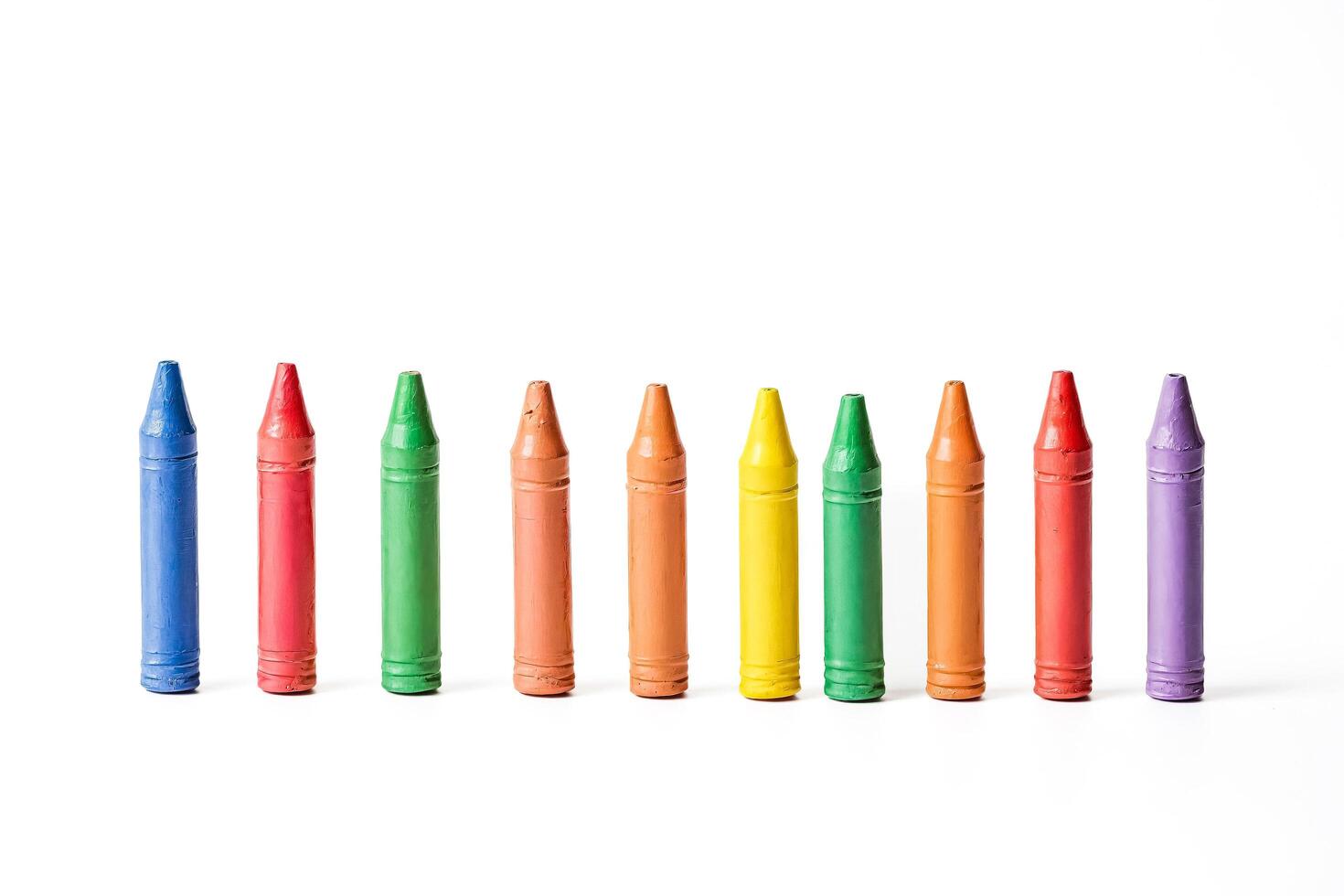 Colorful Crayons in a Row photo