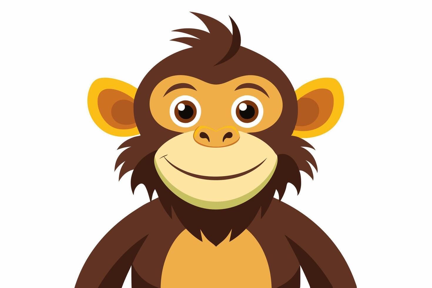 Funny Monkey Illustration on White Background Cartoons, Clipart, Line Art Design, Funny monkey illustration on white background, perfect for cartoons, clipart, and line art designs. vector