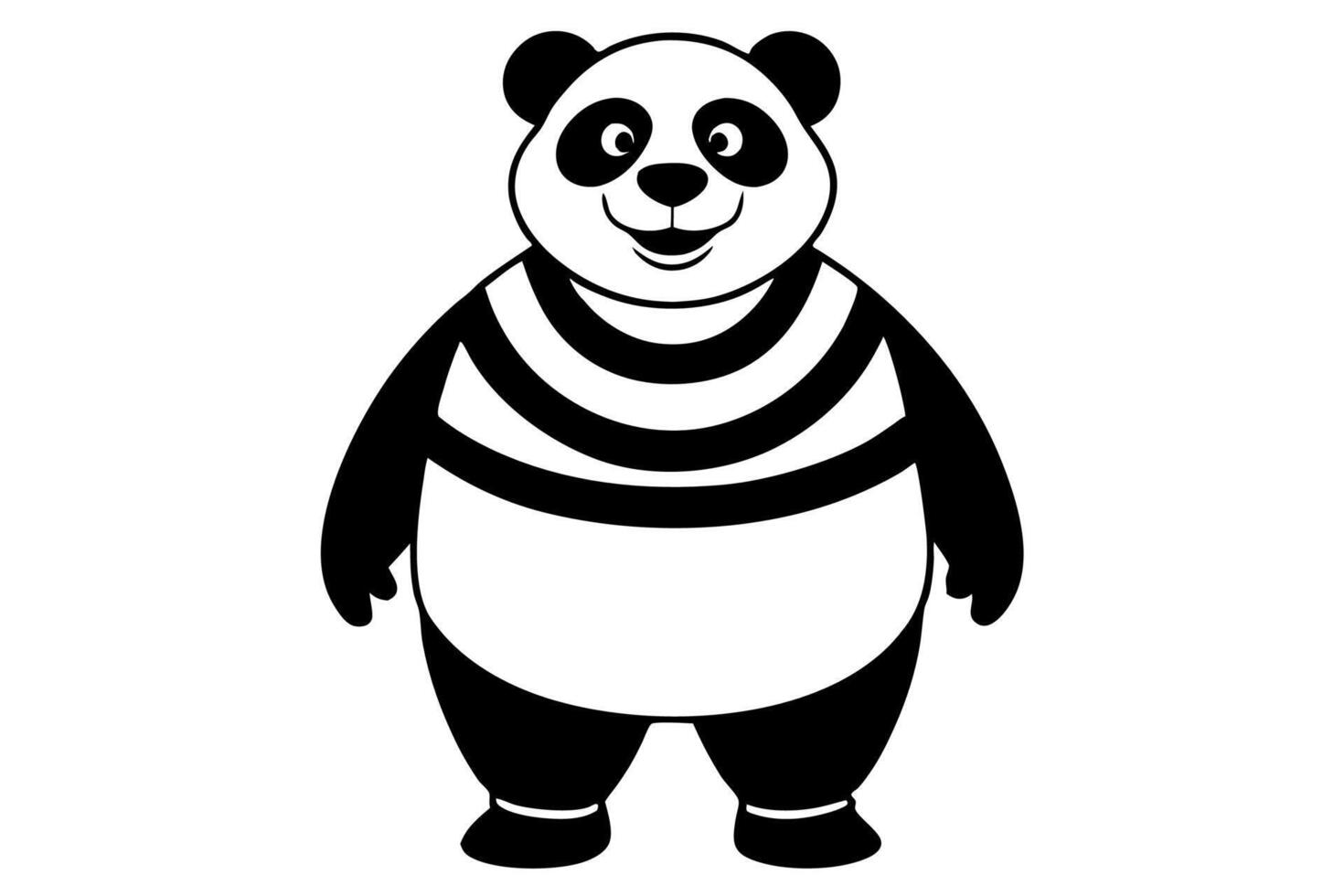 Funny Panda Illustration on White Background Cartoon, Clipart, Line Art Design, Funny panda illustration on white background, perfect for cartoons, clipart, and line art designs vector