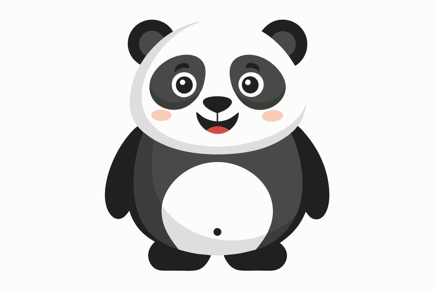 Funny Panda Illustration on White Background Cartoon, Clipart, Line Art Design, Funny panda illustration on white background, perfect for cartoons, clipart, and line art designs vector