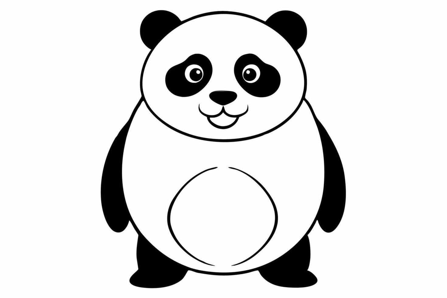 Funny Panda Illustration on White Background Cartoon, Clipart, Line Art Design, Funny panda illustration on white background, perfect for cartoons, clipart, and line art designs vector