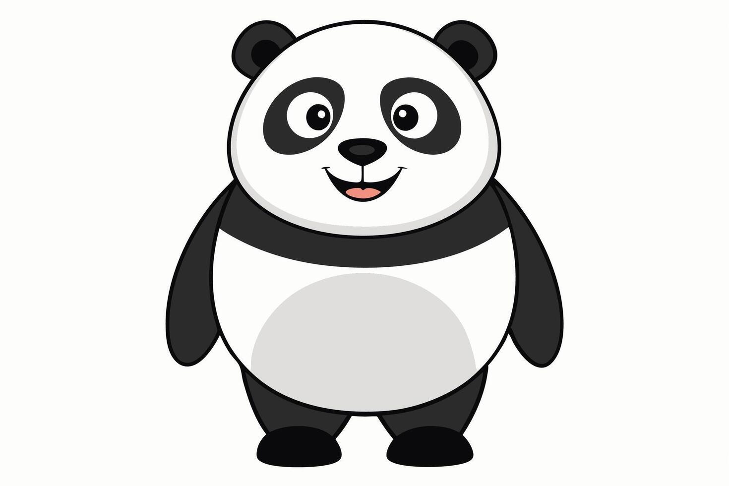 Funny Panda Illustration on White Background Cartoon, Clipart, Line Art Design, Funny panda illustration on white background, perfect for cartoons, clipart, and line art designs vector