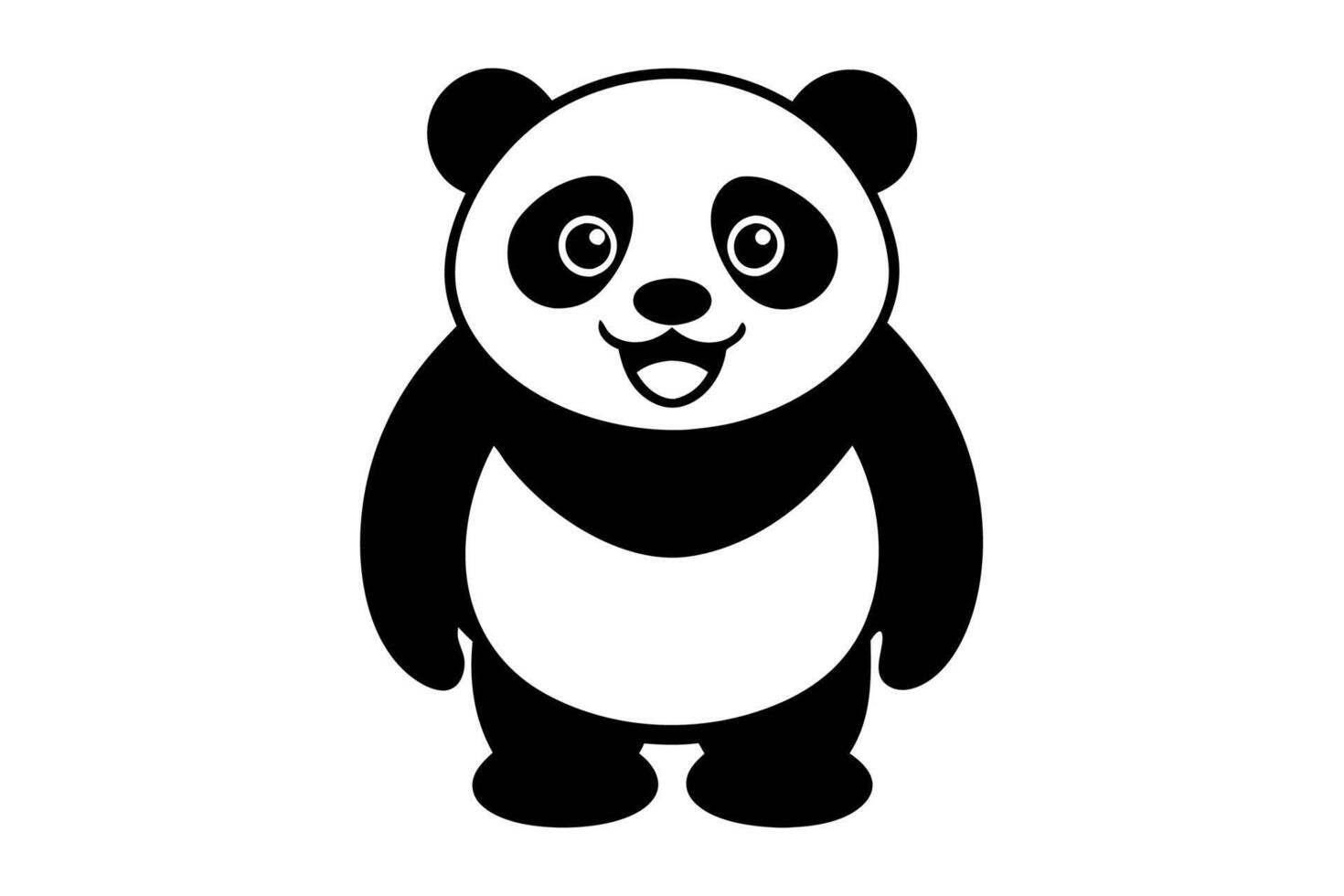 Funny Panda Illustration on White Background Cartoon, Clipart, Line Art Design, Funny panda illustration on white background, perfect for cartoons, clipart, and line art designs vector