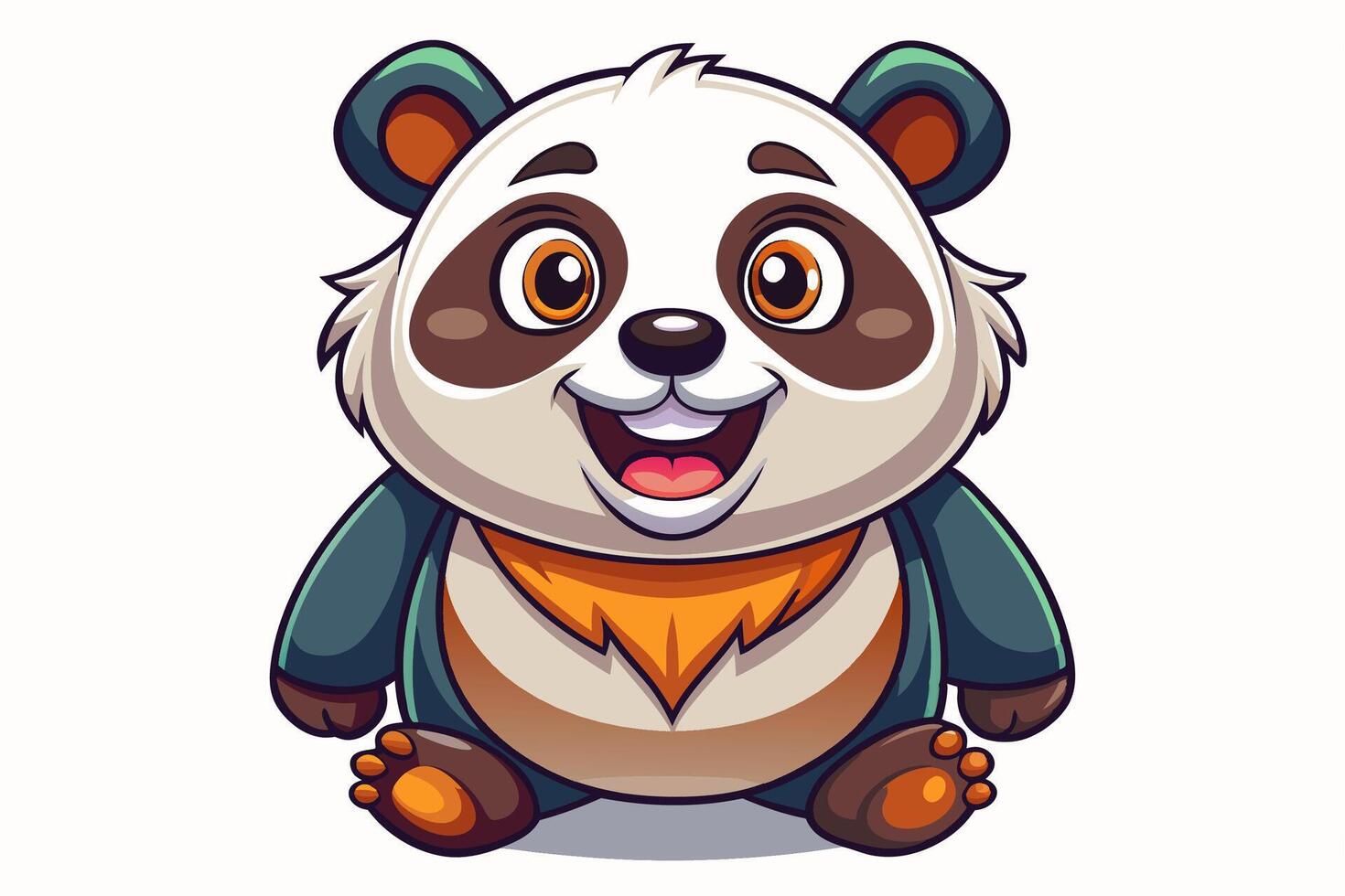 Funny Panda Illustration on White Background Cartoon, Clipart, Line Art Design, Funny panda illustration on white background, perfect for cartoons, clipart, and line art designs vector