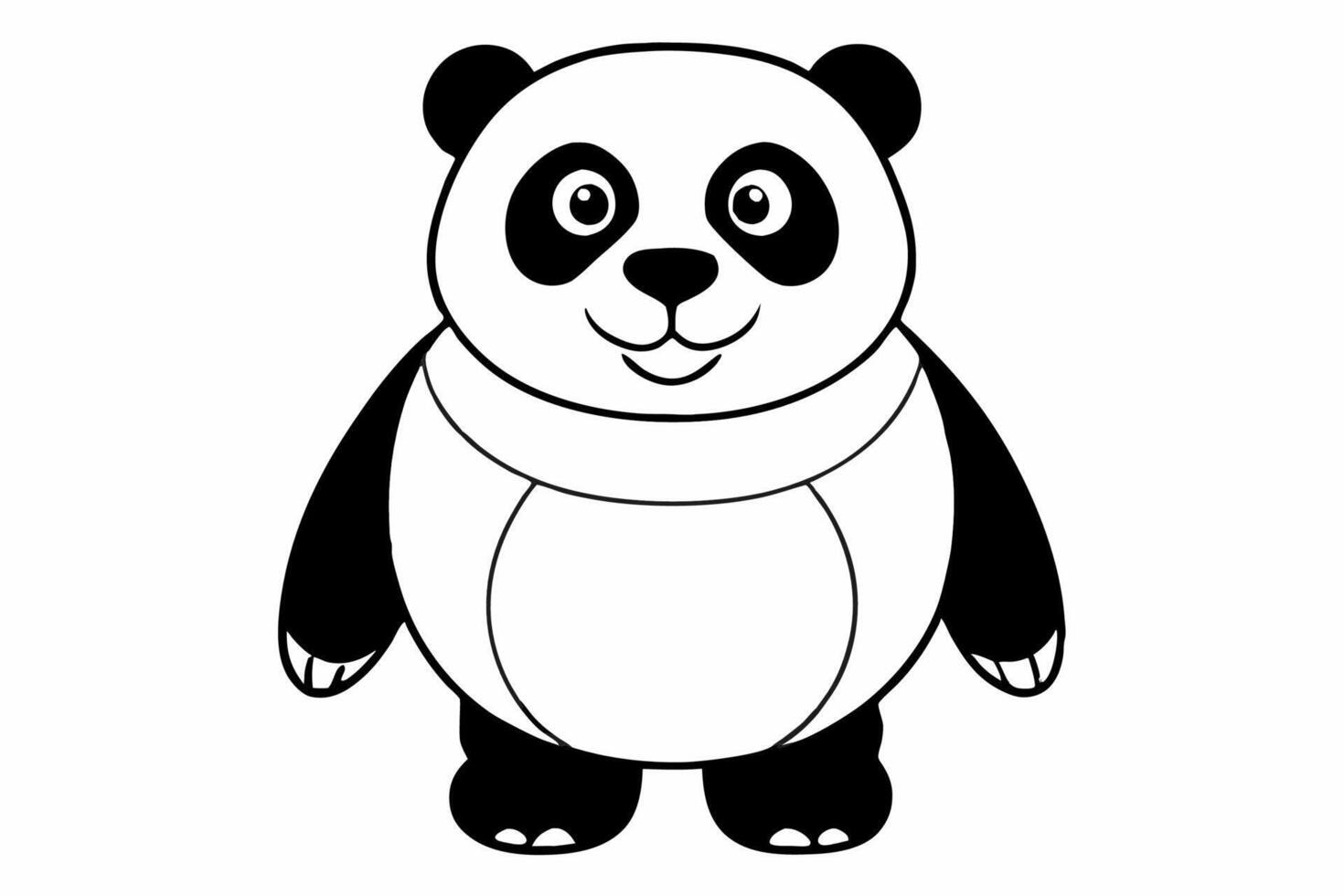 Funny Panda Illustration on White Background Cartoon, Clipart, Line Art Design, Funny panda illustration on white background, perfect for cartoons, clipart, and line art designs vector