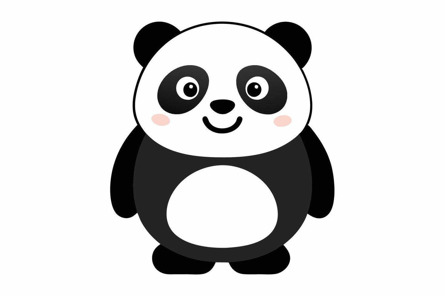 Funny Panda Illustration on White Background Cartoon, Clipart, Line Art Design, Funny panda illustration on white background, perfect for cartoons, clipart, and line art designs vector
