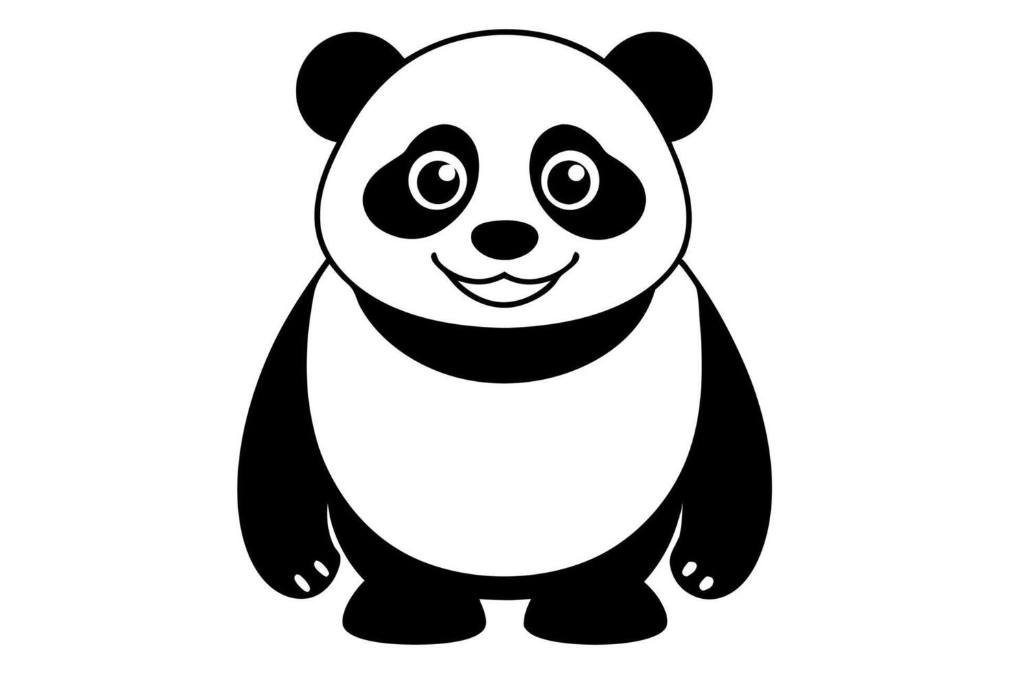 Funny Panda Illustration on White Background Cartoon, Clipart, Line Art Design, Funny panda illustration on white background, perfect for cartoons, clipart, and line art designs vector