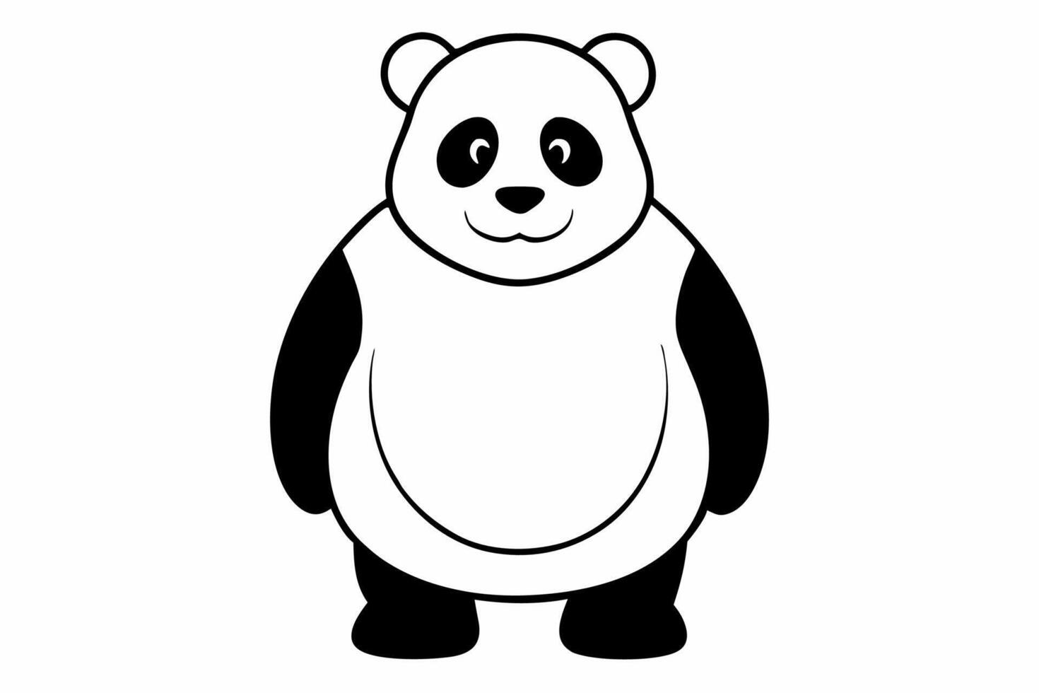 Funny Panda Illustration on White Background Cartoon, Clipart, Line Art Design, Funny panda illustration on white background, perfect for cartoons, clipart, and line art designs vector