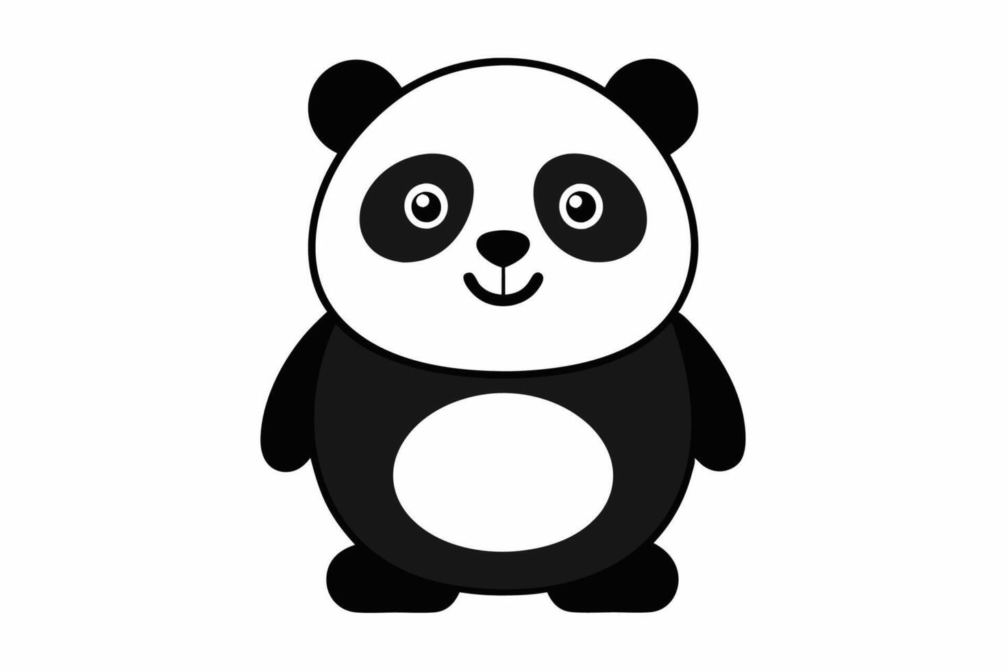Funny Panda Illustration on White Background Cartoon, Clipart, Line Art Design, Funny panda illustration on white background, perfect for cartoons, clipart, and line art designs vector