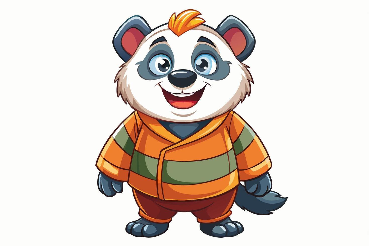 Funny Panda Illustration on White Background Cartoon, Clipart, Line Art Design, Funny panda illustration on white background, perfect for cartoons, clipart, and line art designs vector