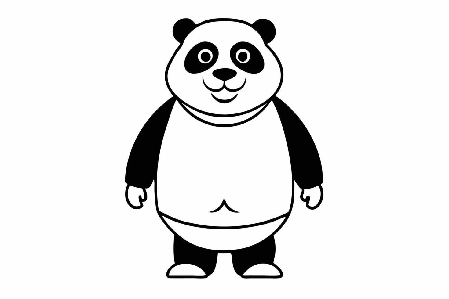 Funny Panda Illustration on White Background Cartoon, Clipart, Line Art Design, Funny panda illustration on white background, perfect for cartoons, clipart, and line art designs vector