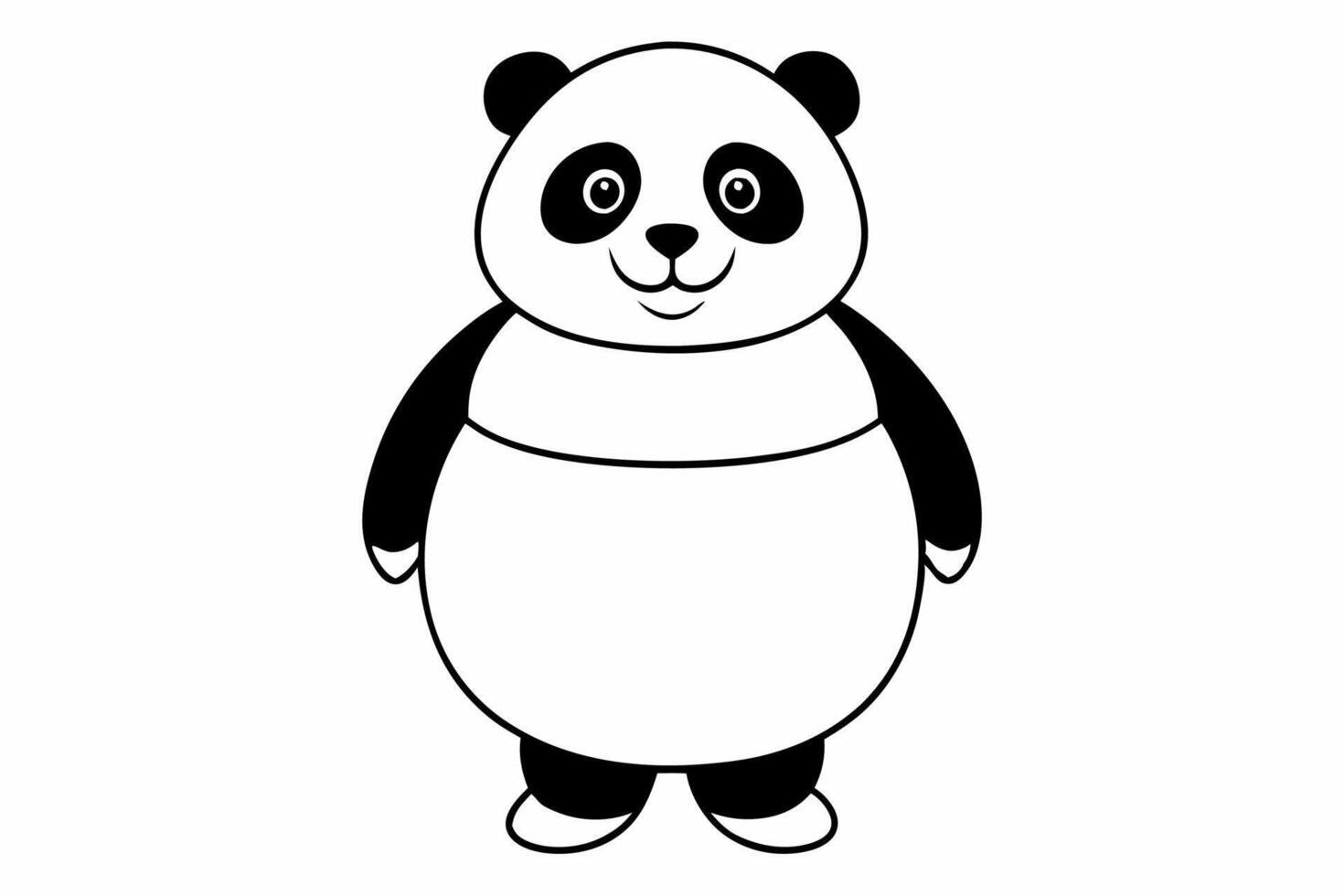Funny Panda Illustration on White Background Cartoon, Clipart, Line Art Design, Funny panda illustration on white background, perfect for cartoons, clipart, and line art designs vector