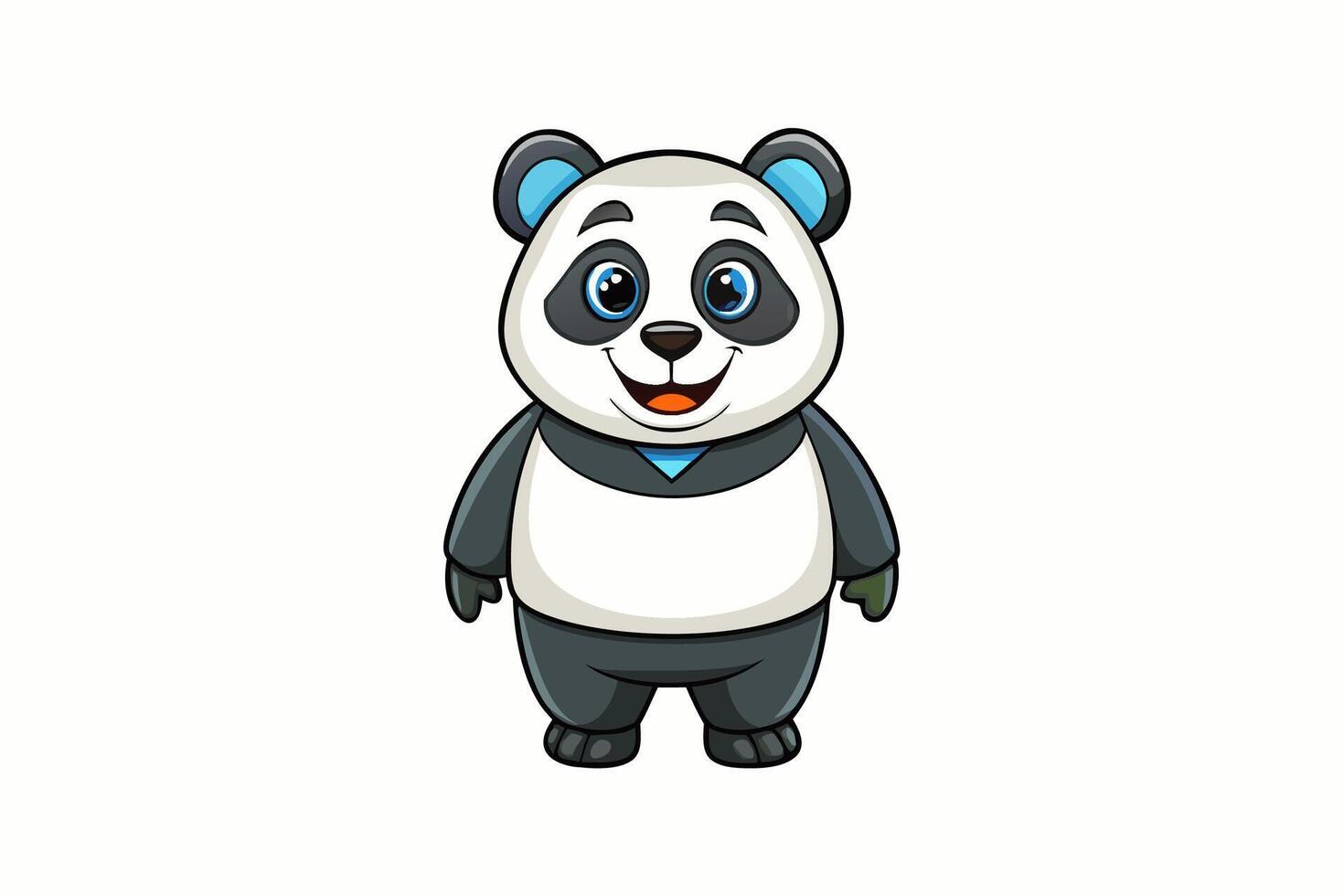 Funny Panda Illustration on White Background Cartoon, Clipart, Line Art Design, Funny panda illustration on white background, perfect for cartoons, clipart, and line art designs vector
