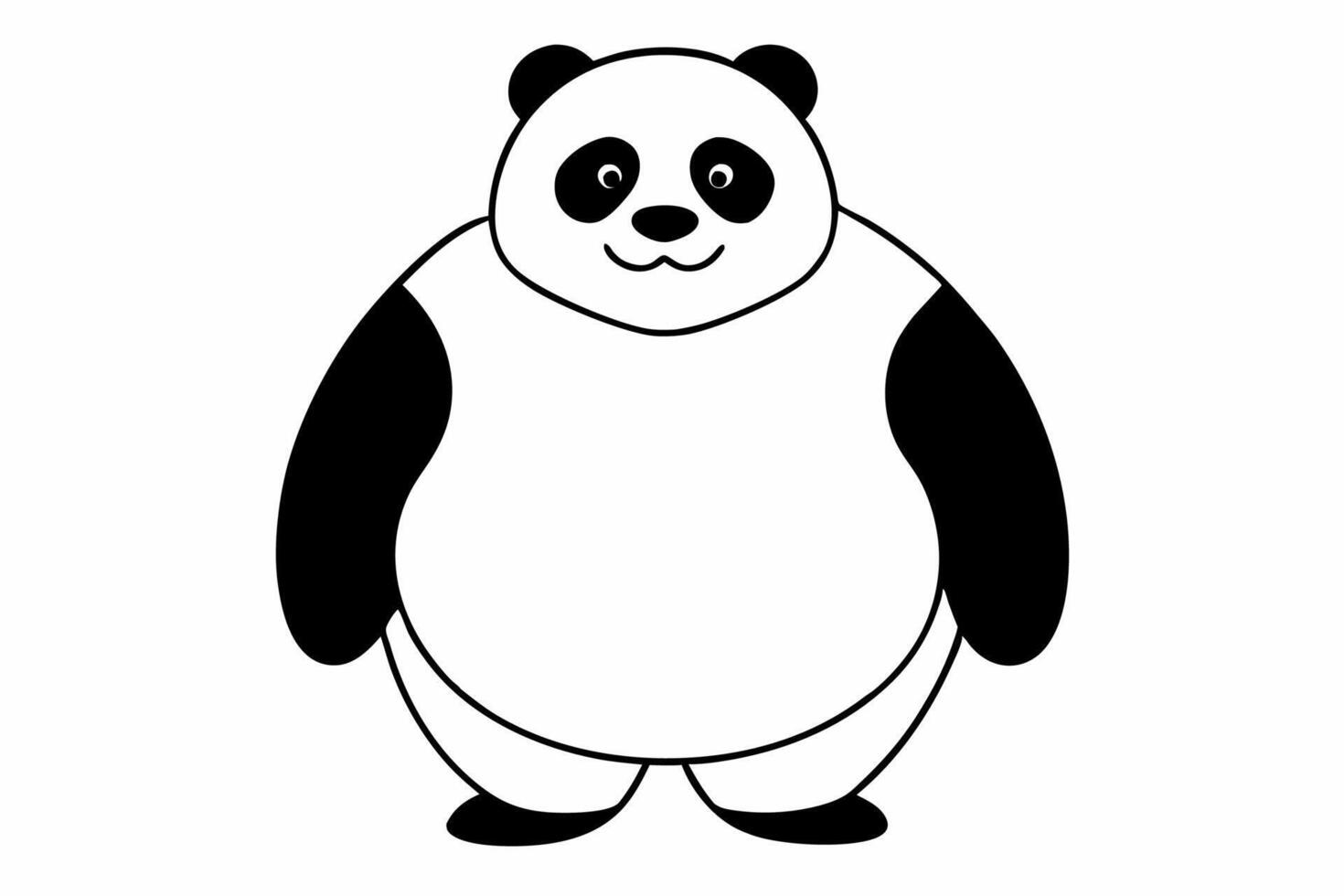 Funny Panda Illustration on White Background Cartoon, Clipart, Line Art Design, Funny panda illustration on white background, perfect for cartoons, clipart, and line art designs vector