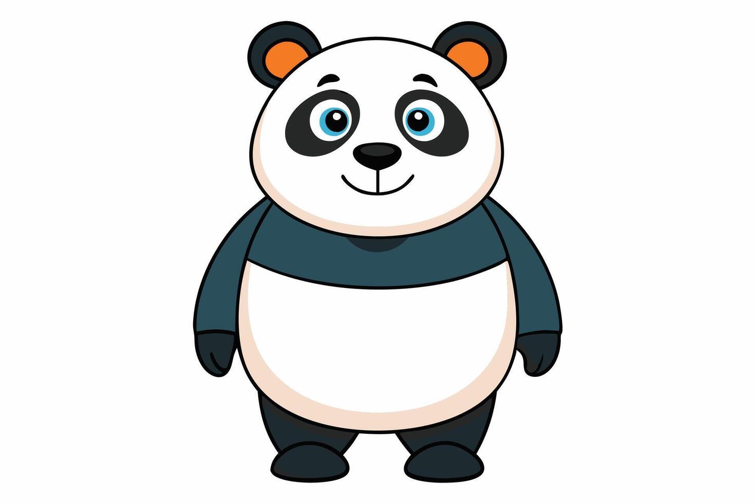 Funny Panda Illustration on White Background Cartoon, Clipart, Line Art Design, Funny panda illustration on white background, perfect for cartoons, clipart, and line art designs vector