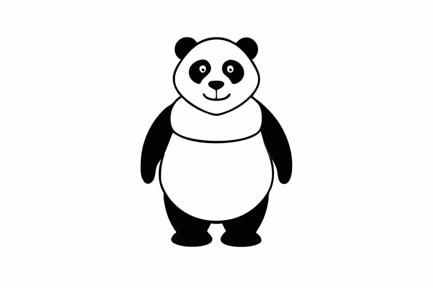 Funny Panda Illustration on White Background Cartoon, Clipart, Line Art Design, Funny panda illustration on white background, perfect for cartoons, clipart, and line art designs vector