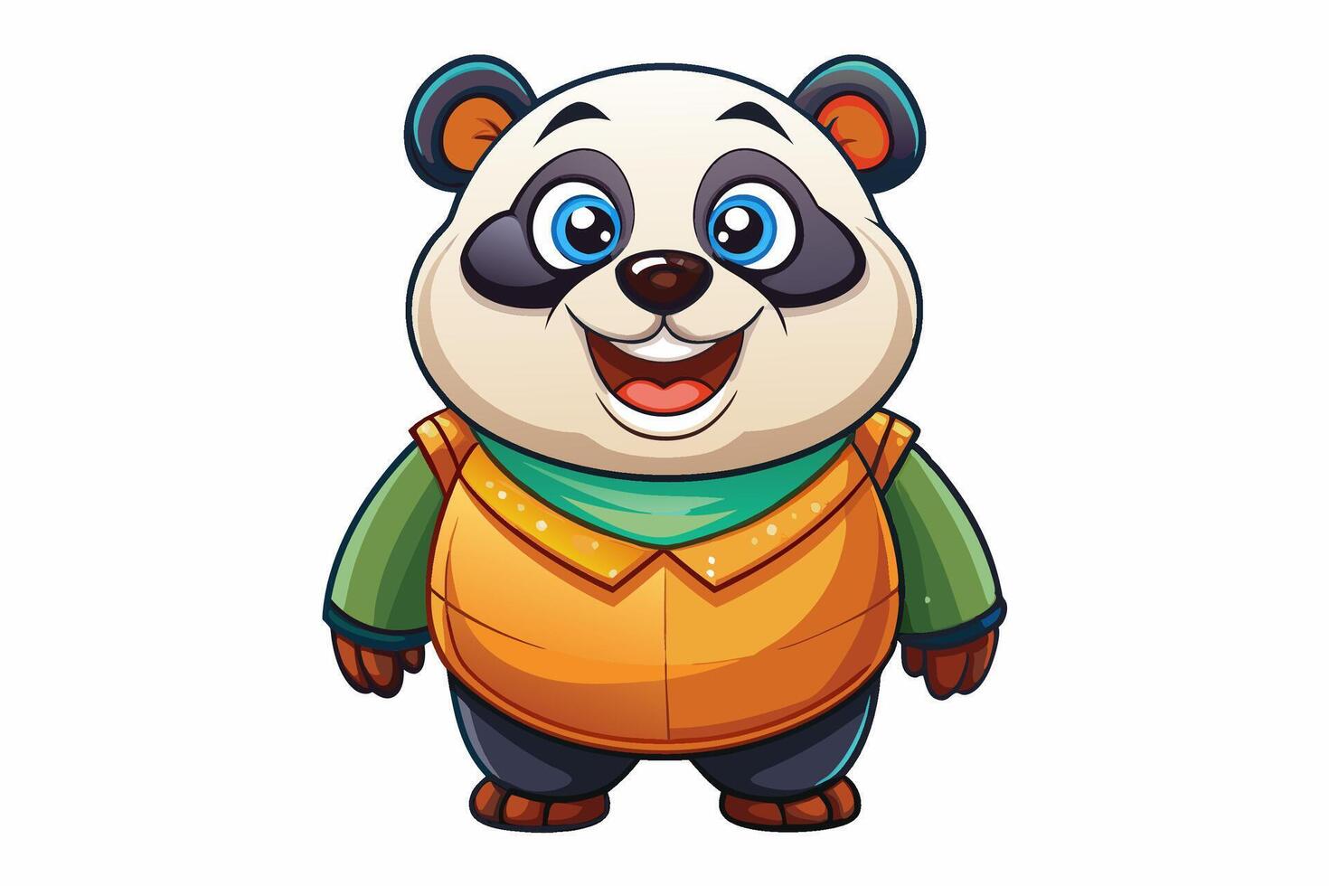 Funny Panda Illustration on White Background Cartoon, Clipart, Line Art Design, Funny panda illustration on white background, perfect for cartoons, clipart, and line art designs vector