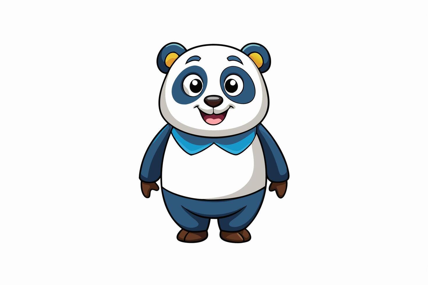 Funny Panda Illustration on White Background Cartoon, Clipart, Line Art Design, Funny panda illustration on white background, perfect for cartoons, clipart, and line art designs vector
