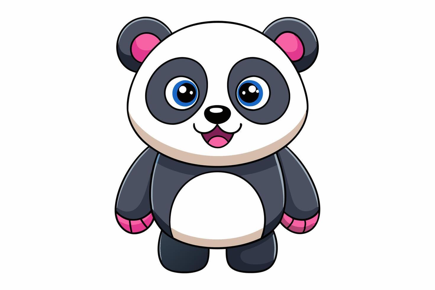 Funny Panda Illustration on White Background Cartoon, Clipart, Line Art Design, Funny panda illustration on white background, perfect for cartoons, clipart, and line art designs vector