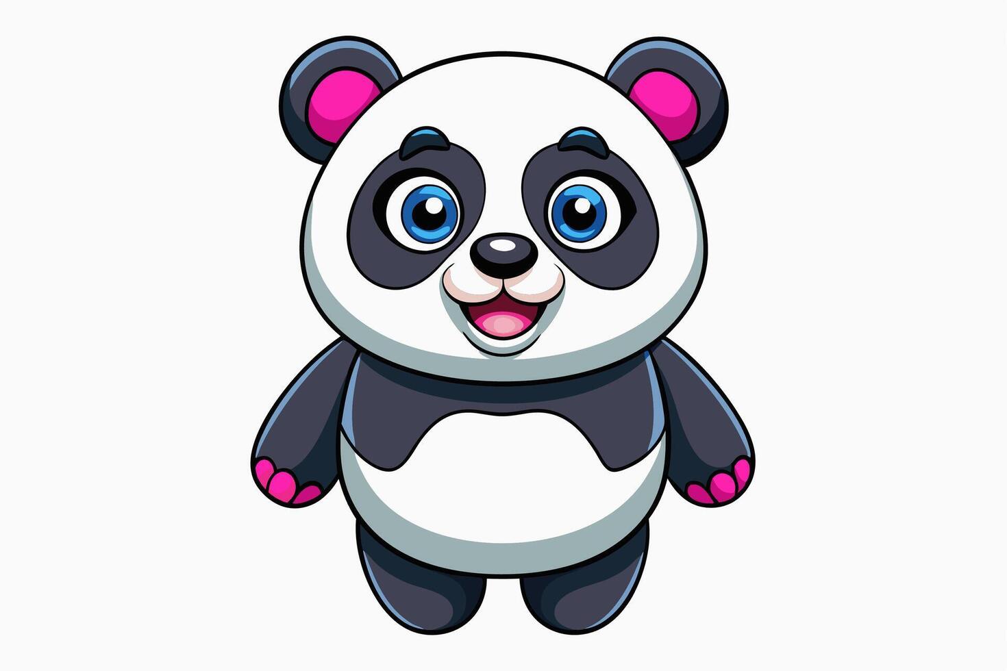 Funny Panda Illustration on White Background Cartoon, Clipart, Line Art Design, Funny panda illustration on white background, perfect for cartoons, clipart, and line art designs vector