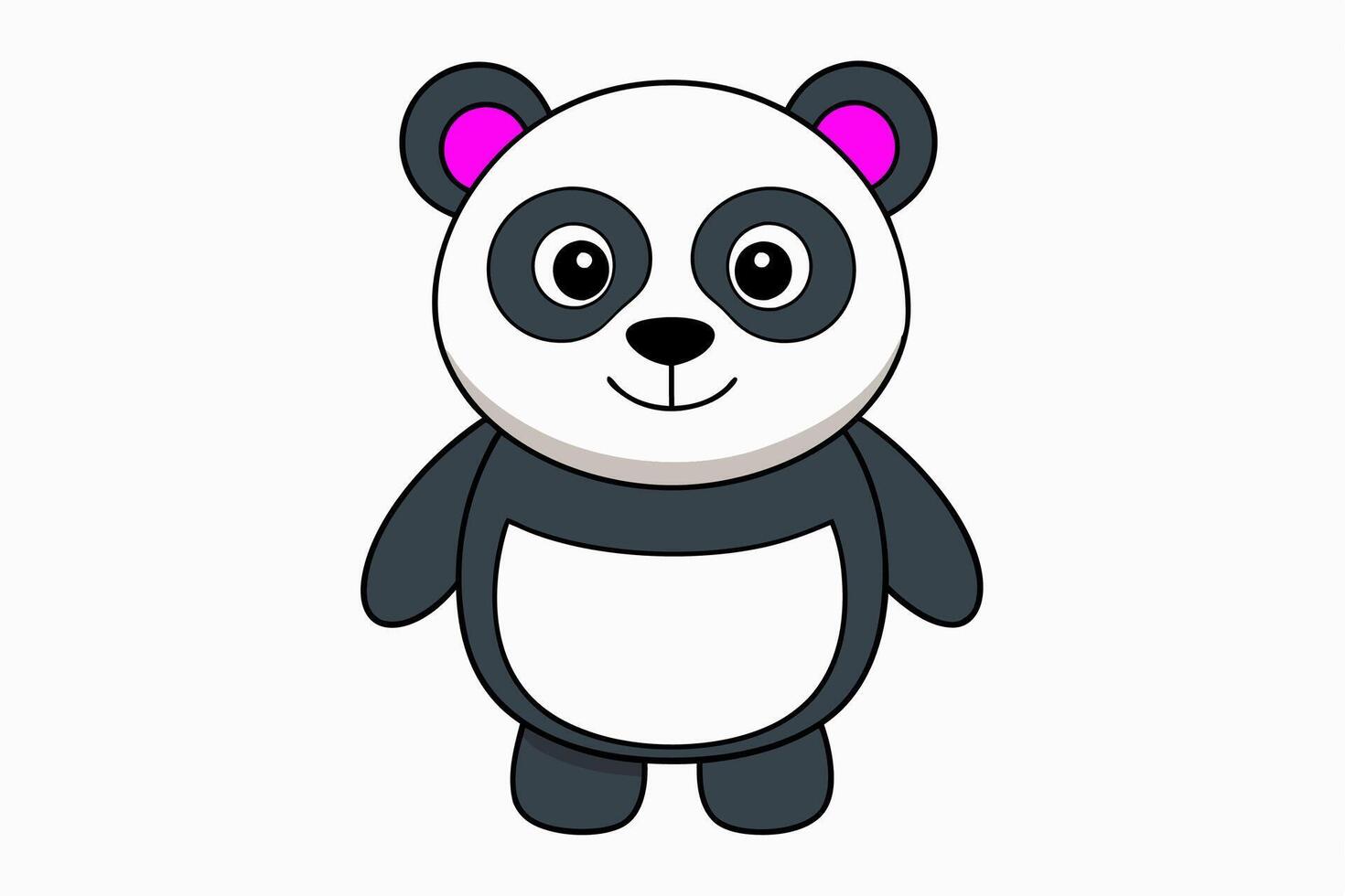Funny Panda Illustration on White Background Cartoon, Clipart, Line Art Design, Funny panda illustration on white background, perfect for cartoons, clipart, and line art designs vector