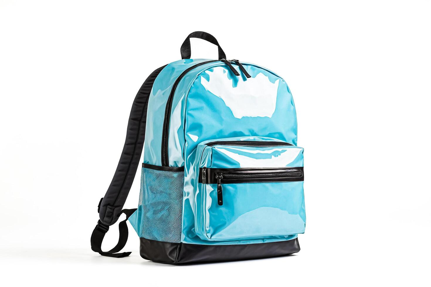 Blue Backpack with Black Accents photo