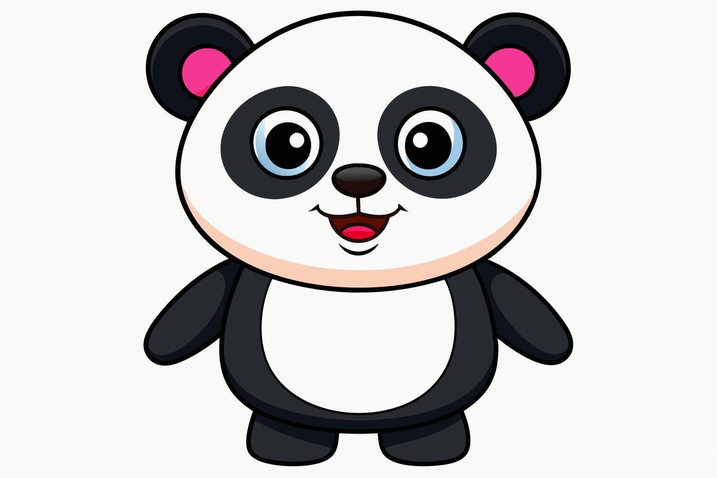 Funny Panda Illustration on White Background Cartoon, Clipart, Line Art Design, Funny panda illustration on white background, perfect for cartoons, clipart, and line art designs vector
