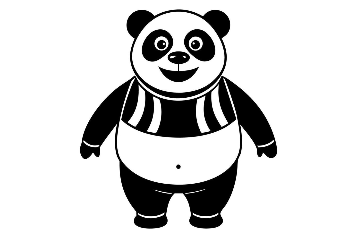 Funny Panda Illustration on White Background Cartoon, Clipart, Line Art Design, Funny panda illustration on white background, perfect for cartoons, clipart, and line art designs vector