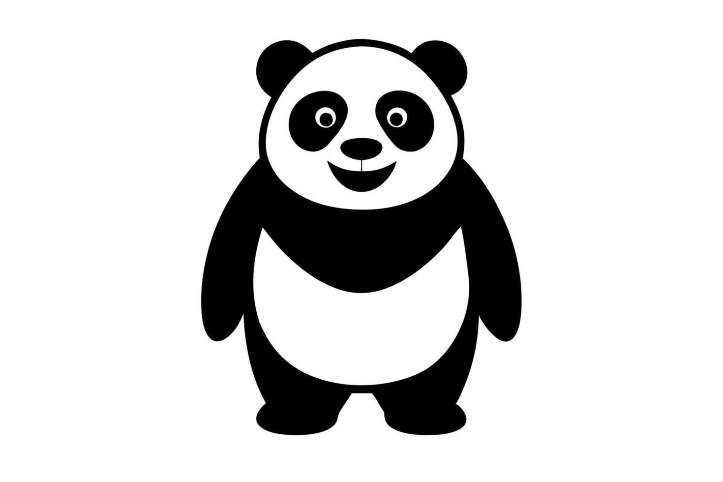 Funny Panda Illustration on White Background Cartoon, Clipart, Line Art Design, Funny panda illustration on white background, perfect for cartoons, clipart, and line art designs vector