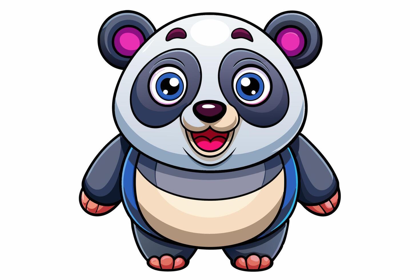 Funny Panda Illustration on White Background Cartoon, Clipart, Line Art Design, Funny panda illustration on white background, perfect for cartoons, clipart, and line art designs vector