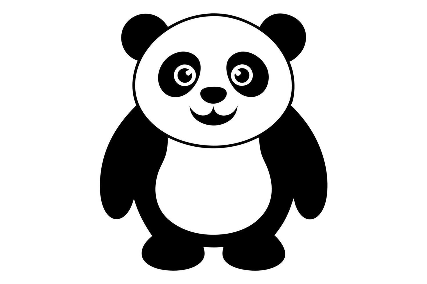 Funny Panda Illustration on White Background Cartoon, Clipart, Line Art Design, Funny panda illustration on white background, perfect for cartoons, clipart, and line art designs vector