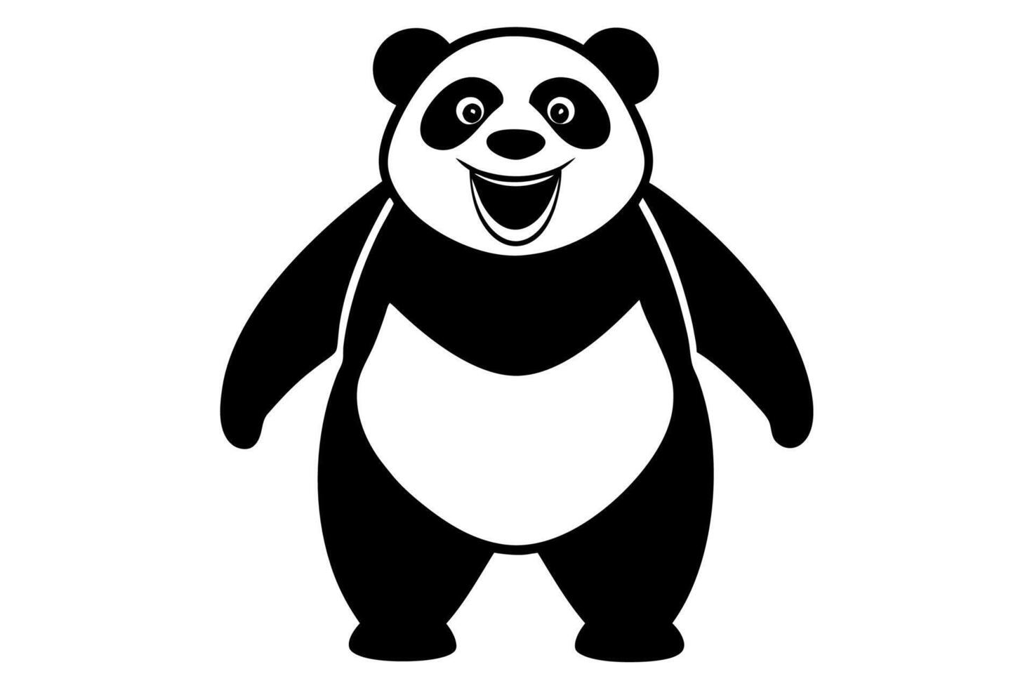 Funny Panda Illustration on White Background Cartoon, Clipart, Line Art Design, Funny panda illustration on white background, perfect for cartoons, clipart, and line art designs vector