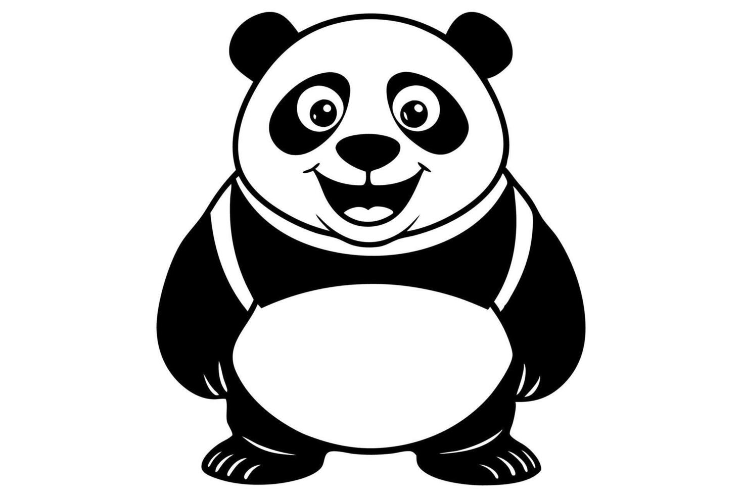 Funny Panda Illustration on White Background Cartoon, Clipart, Line Art Design, Funny panda illustration on white background, perfect for cartoons, clipart, and line art designs vector