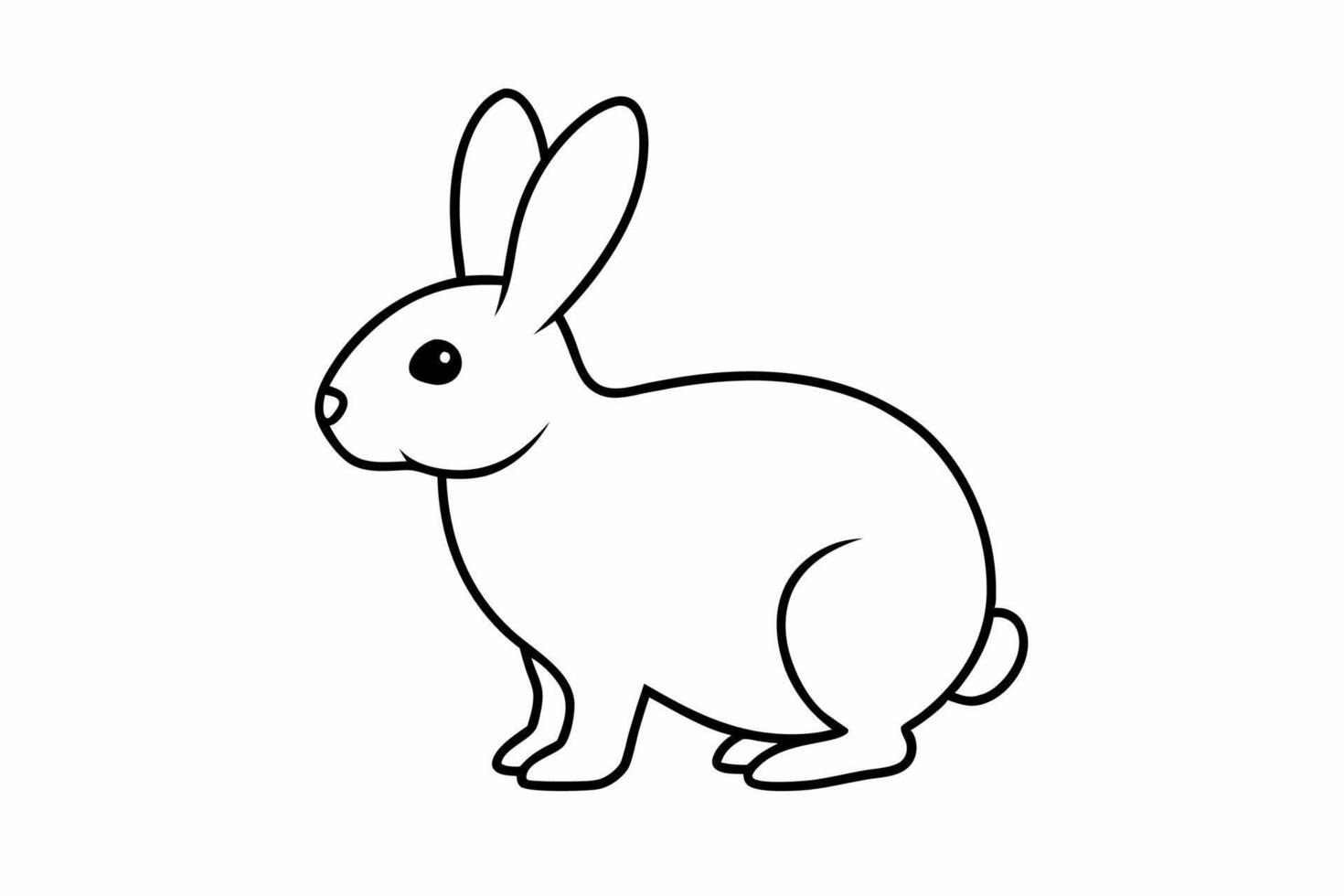 Funny Rabbit with White Background Illustration, Cartoons, Clipart, and Line Art Design, Adorable funny rabbit illustration, perfect for cartoons, clipart, and line art designs vector