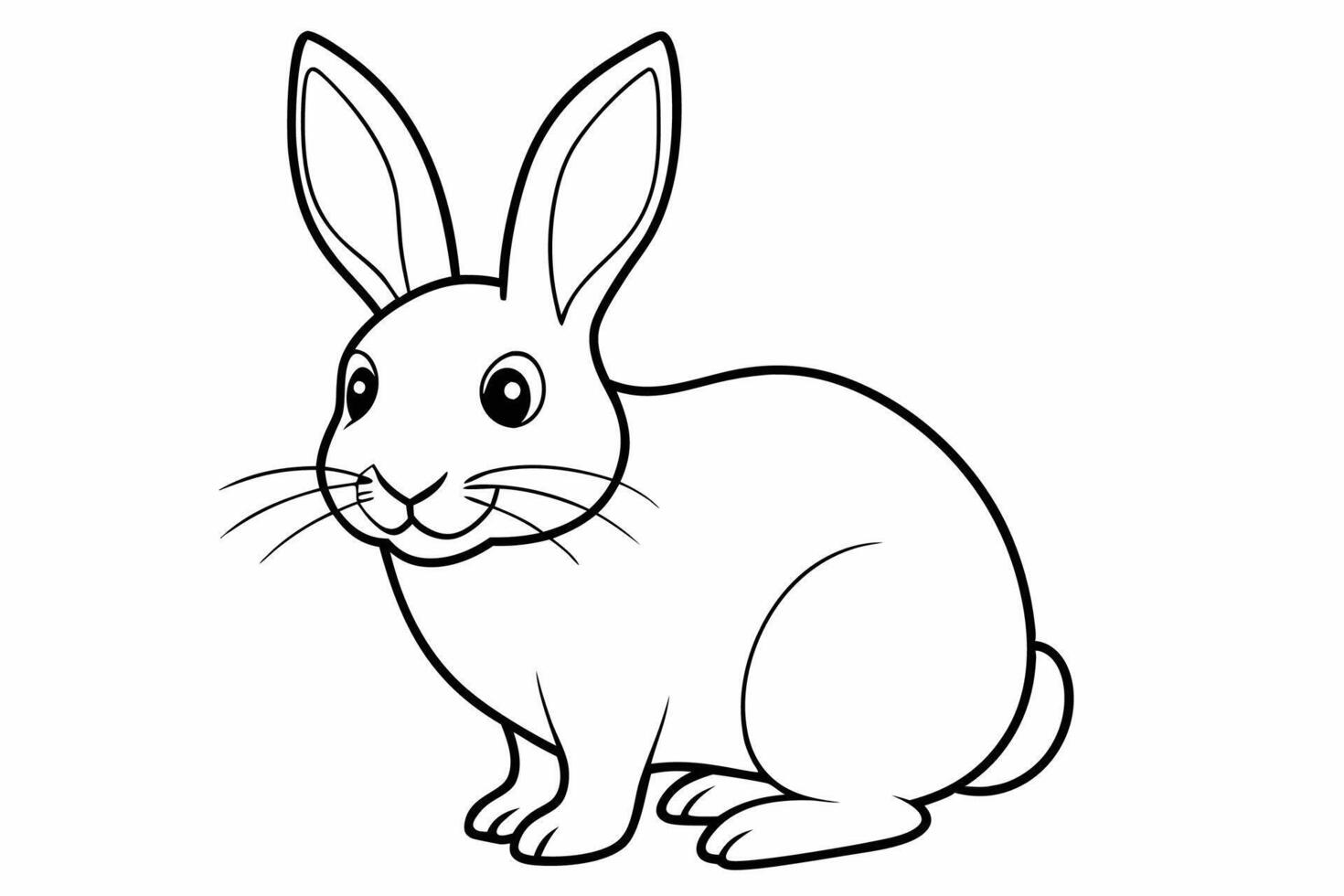 Funny Rabbit with White Background Illustration, Cartoons, Clipart, and Line Art Design, Adorable funny rabbit illustration, perfect for cartoons, clipart, and line art designs vector